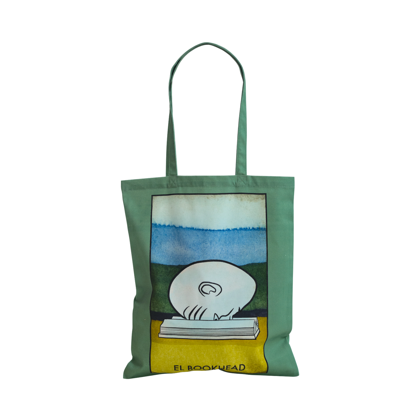 "El Bookhead" Cotton Tote Bag - Green