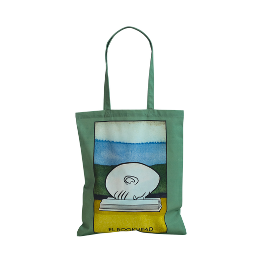 "El Bookhead" Cotton Tote Bag - Green