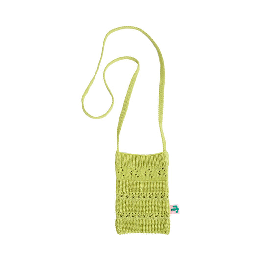 "Cactus" Crochet Crossbody Phone Bag - Mustard