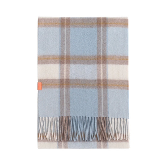 "Plaid" Cashmere Scarf - Blue