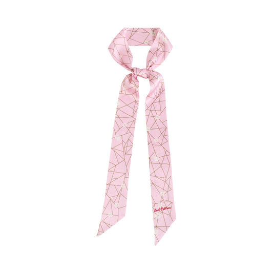 "Almond Blossom" Silk Skinny Scarf - Peach