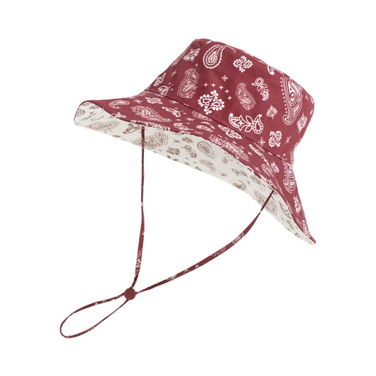 "Paisley" Cotton Reversible Sun Hat - Rodeo Red