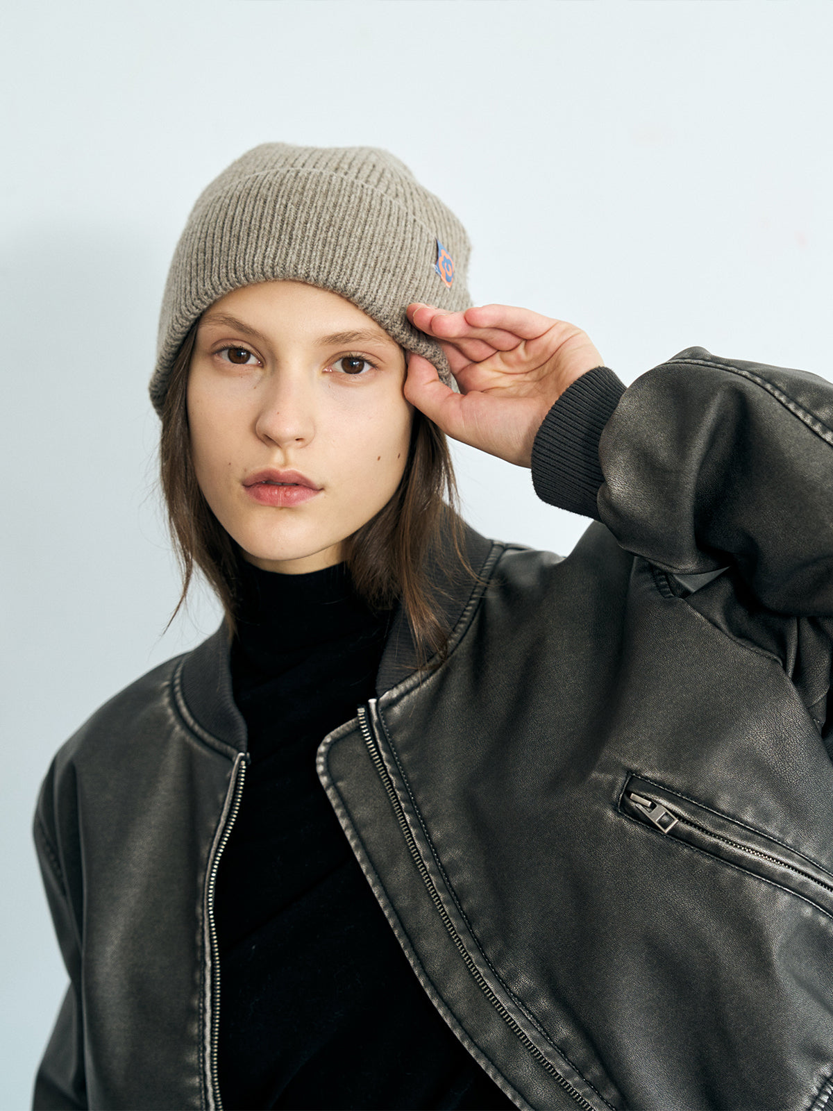 "Extra Fine Marino" Wool Knit Beanie Hat - Steel Grey