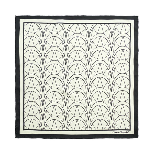"Chrysler" Silk Bandana Scarf - Deco Ivory