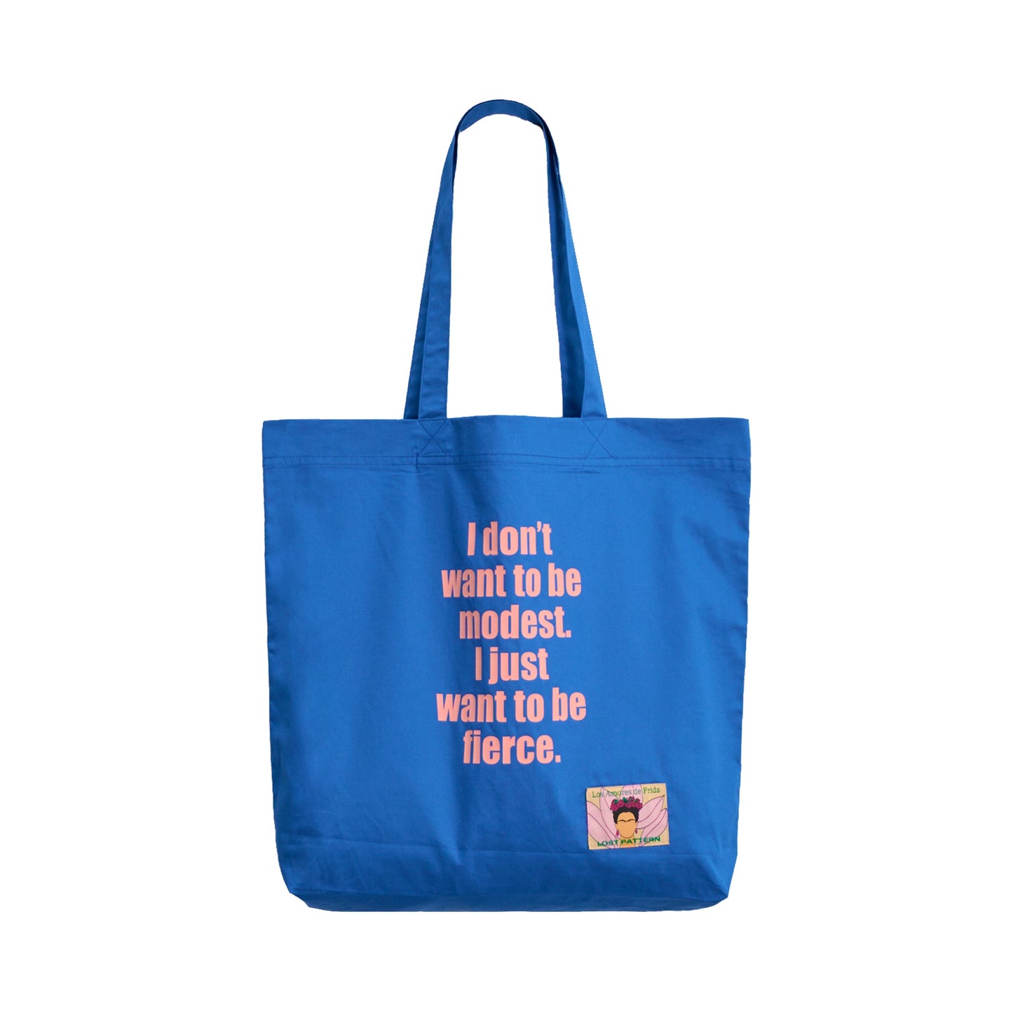 "The Voice of Frida" Cotton Tote Bag - Casa Azul Blue
