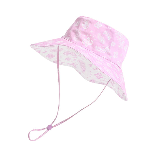 "Paisley" Cotton Reversible Sun Hat - Powder Pink