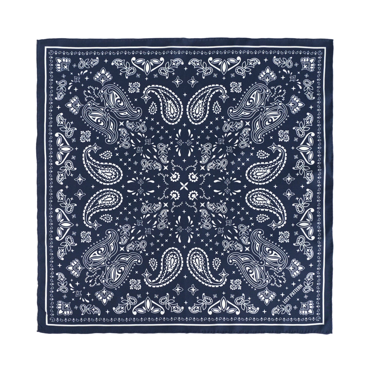 “Paisley" Silk Bandana Scarf - Midnight Blue