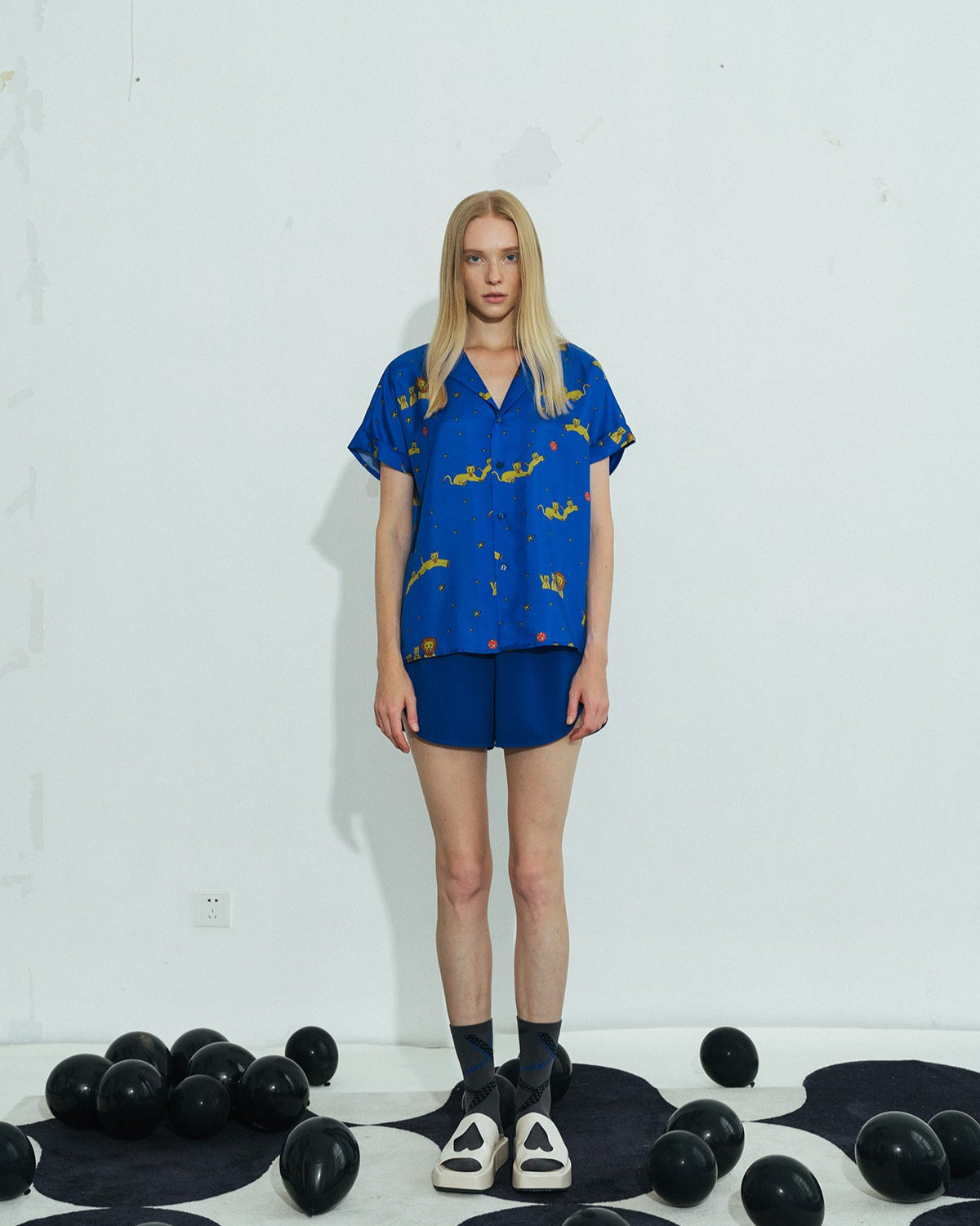 Shantall Lacayo x Lost Pattern Silk Shirt - Electric Blue