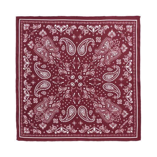“Paisley" Silk Bandana Scarf - Rodeo Red