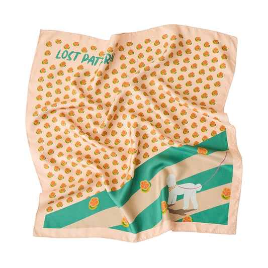 "Pan Pan" Silk Bandana - Orange