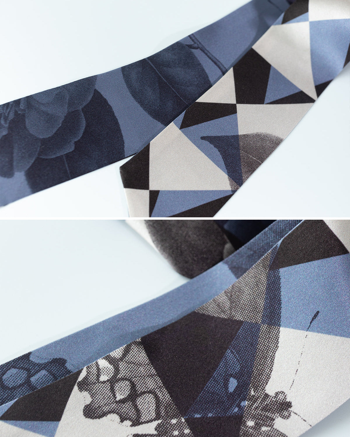 "Prism" Silk Skinny Scarf -  blue