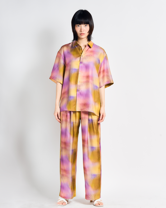 "Brooklyn" Silk Wide Leg Palazzo Pants - Pink