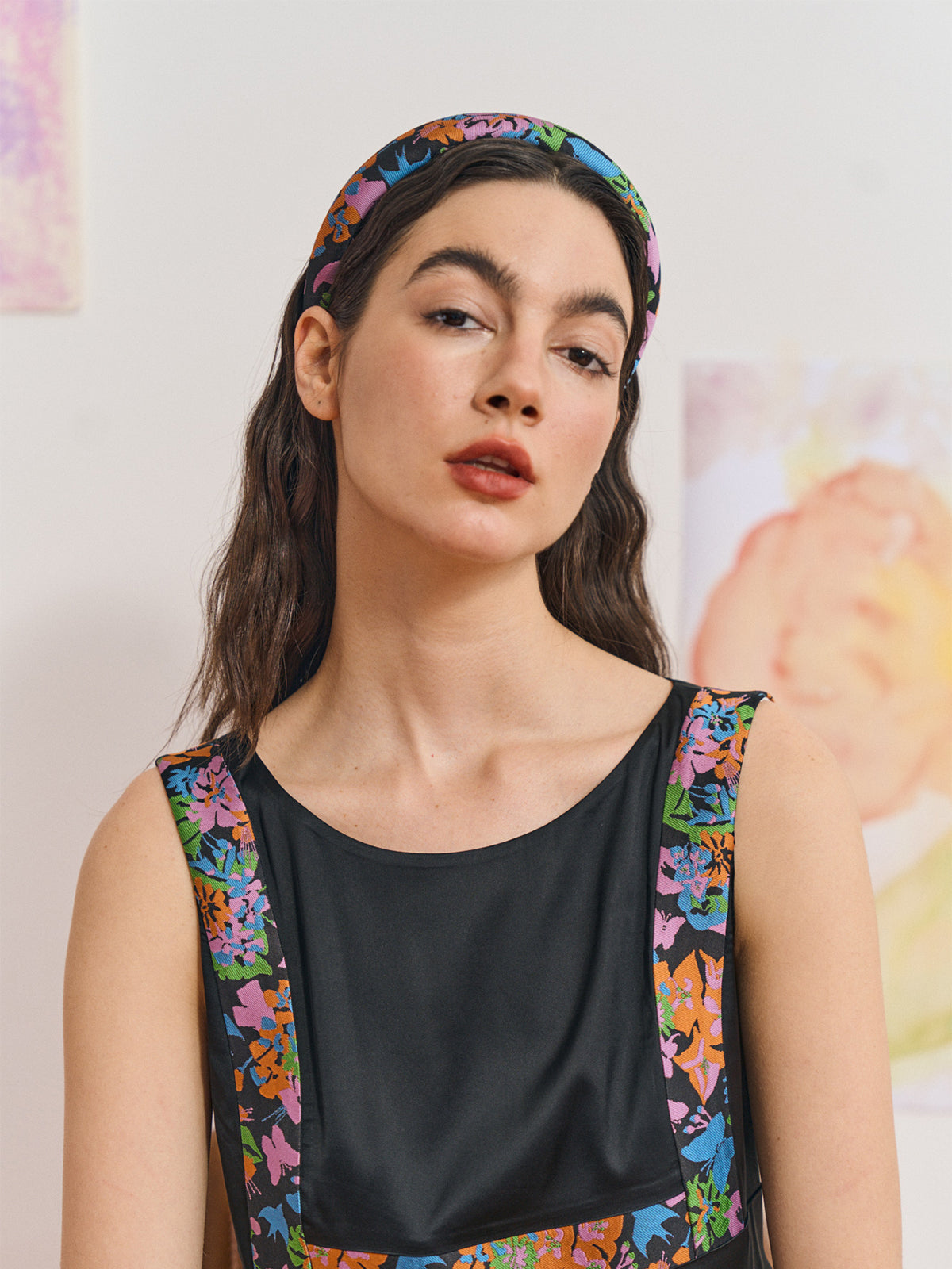FRIDA x LOST PATTERN "Frida's Garden" Jacquard Hairband - Black