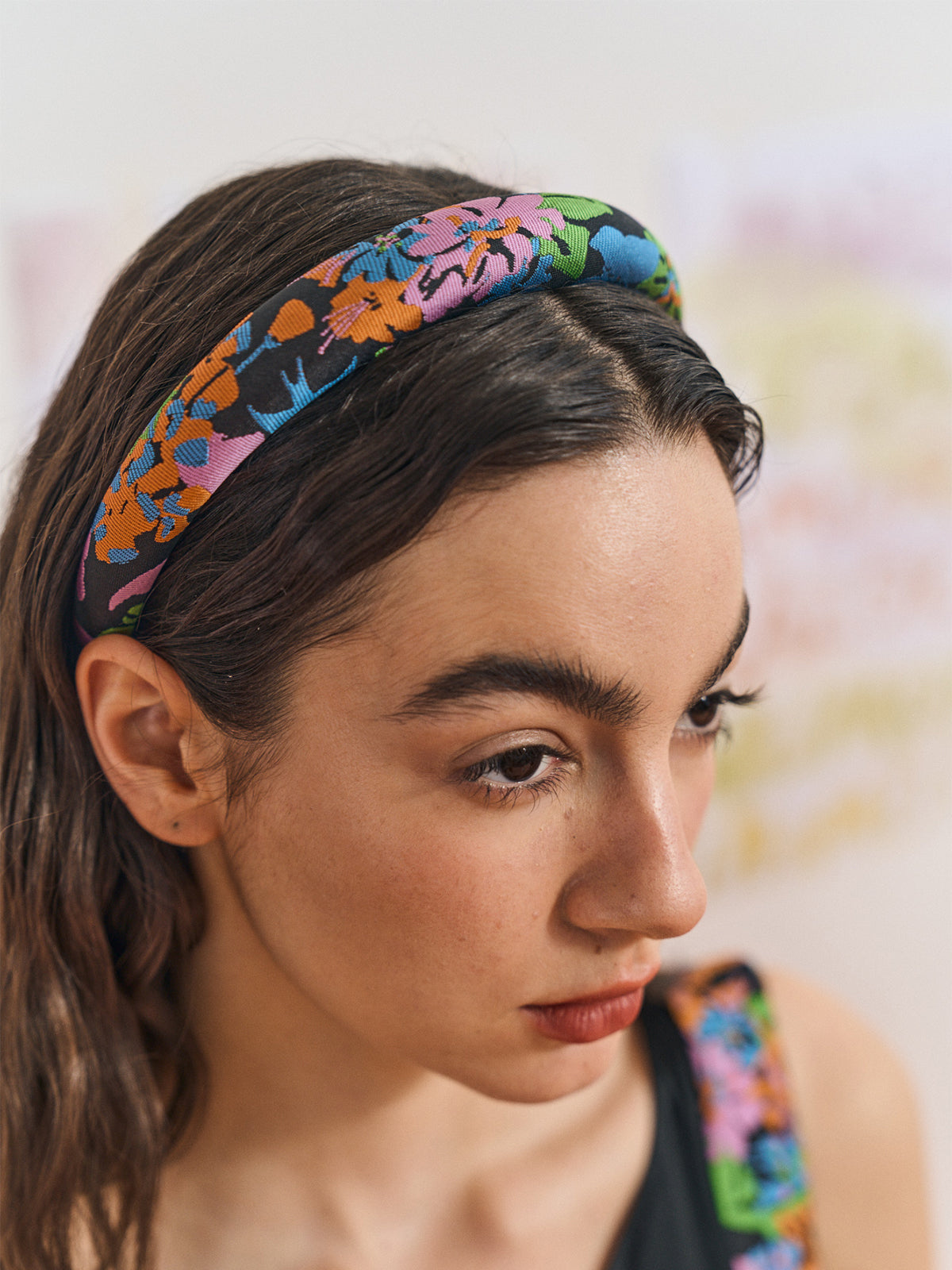 FRIDA x LOST PATTERN "Frida's Garden" Jacquard Hairband - Black