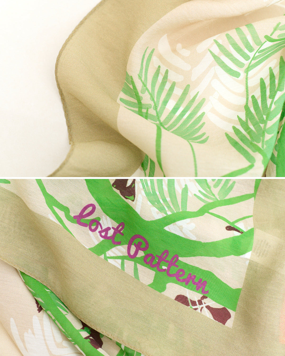 "Coco Dream" Beach Sarong Wrap  - Khaki & Green
