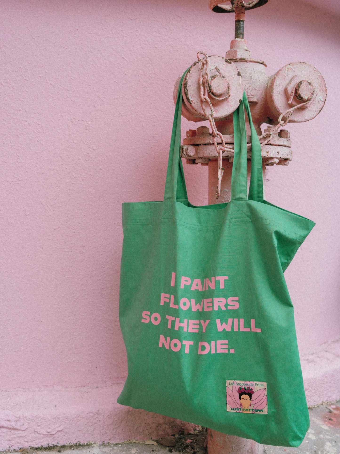 "The Voice of Frida" Cotton Tote Bag - Cactus Green