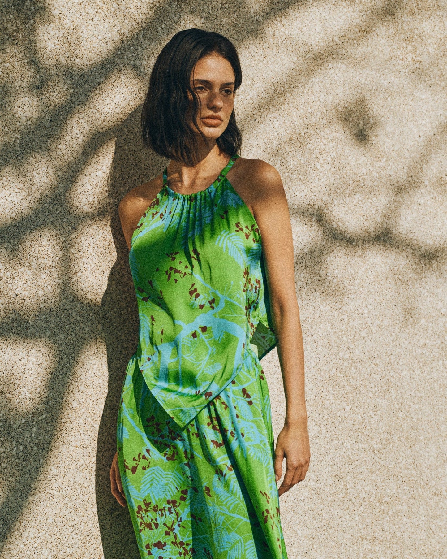 “Coco Dream” Halter Scarf Top - Green