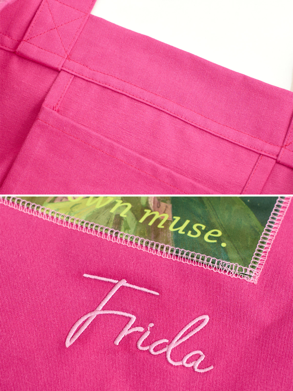 "I Am My Own Muse by Frida" Cotton Tote Bag - Viva Magenta