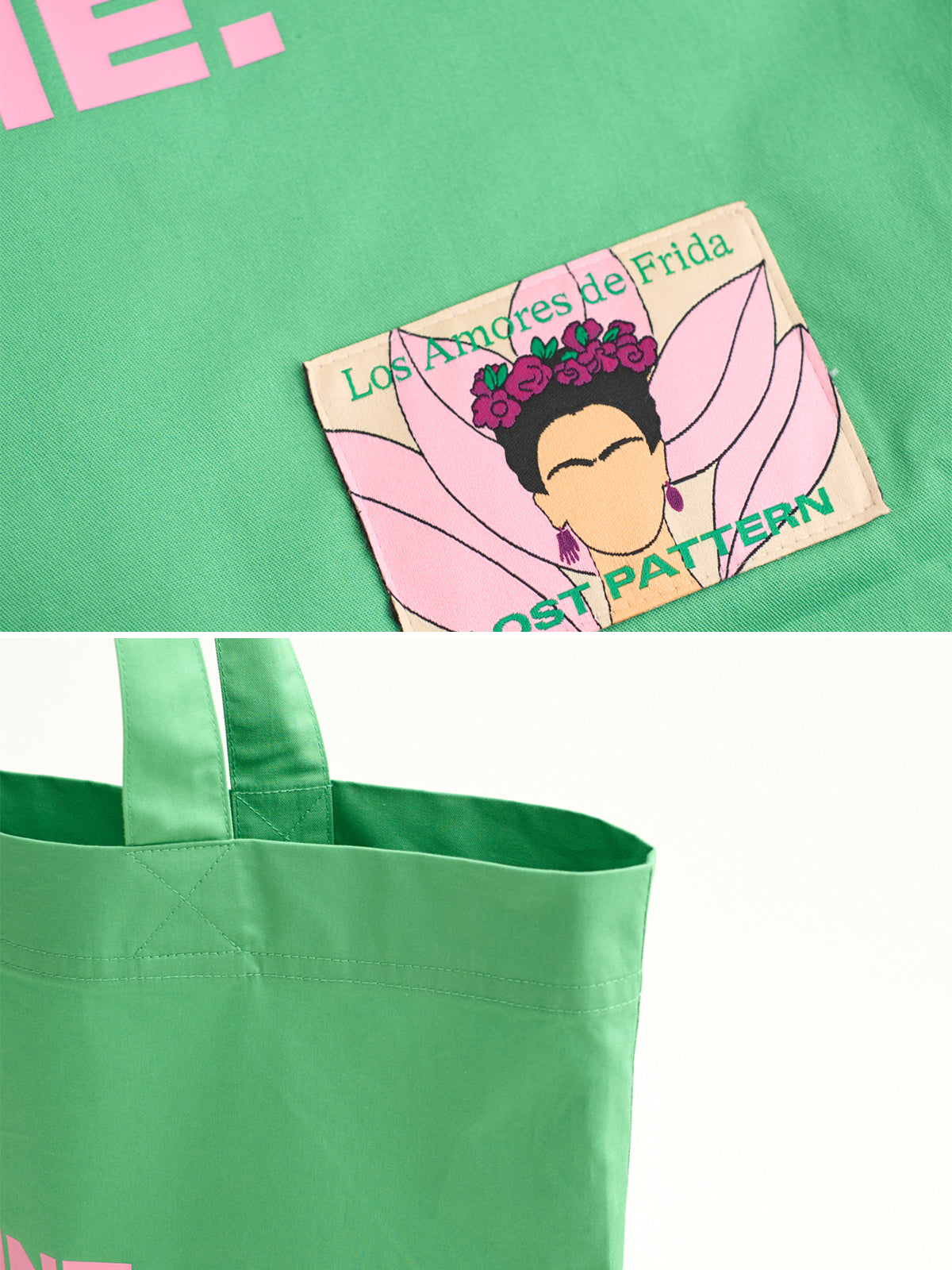 "The Voice of Frida" Cotton Tote Bag - Cactus Green