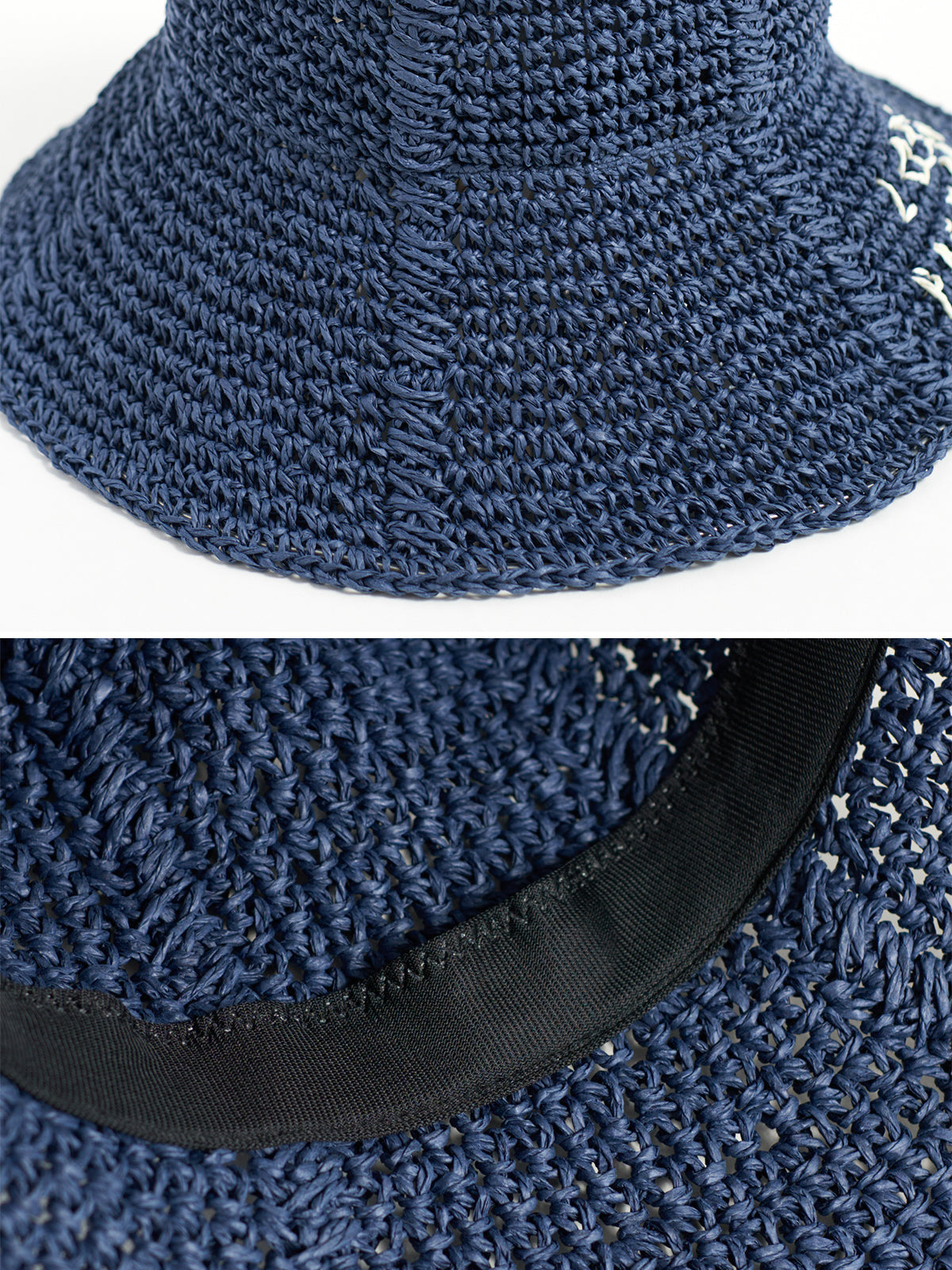 "Wanderlight" Packable Straw Hat - Navy