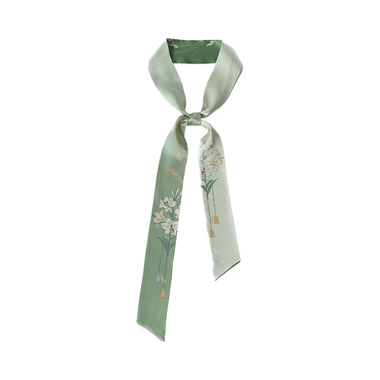 "Lily" Silk Skinny Scarf