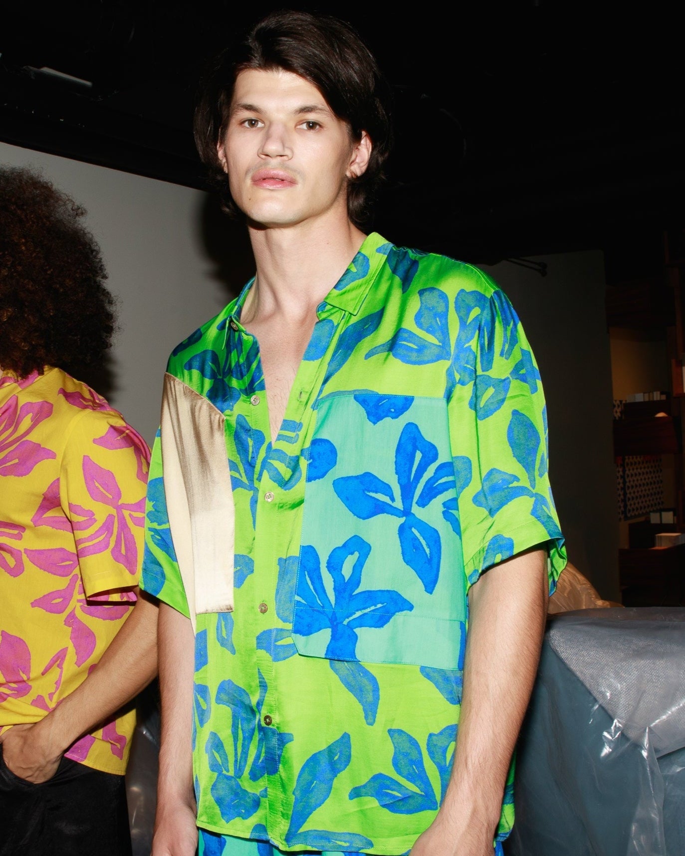 "Tropical Bliss" Patchwork Oversized Hawaii Shirt - Green