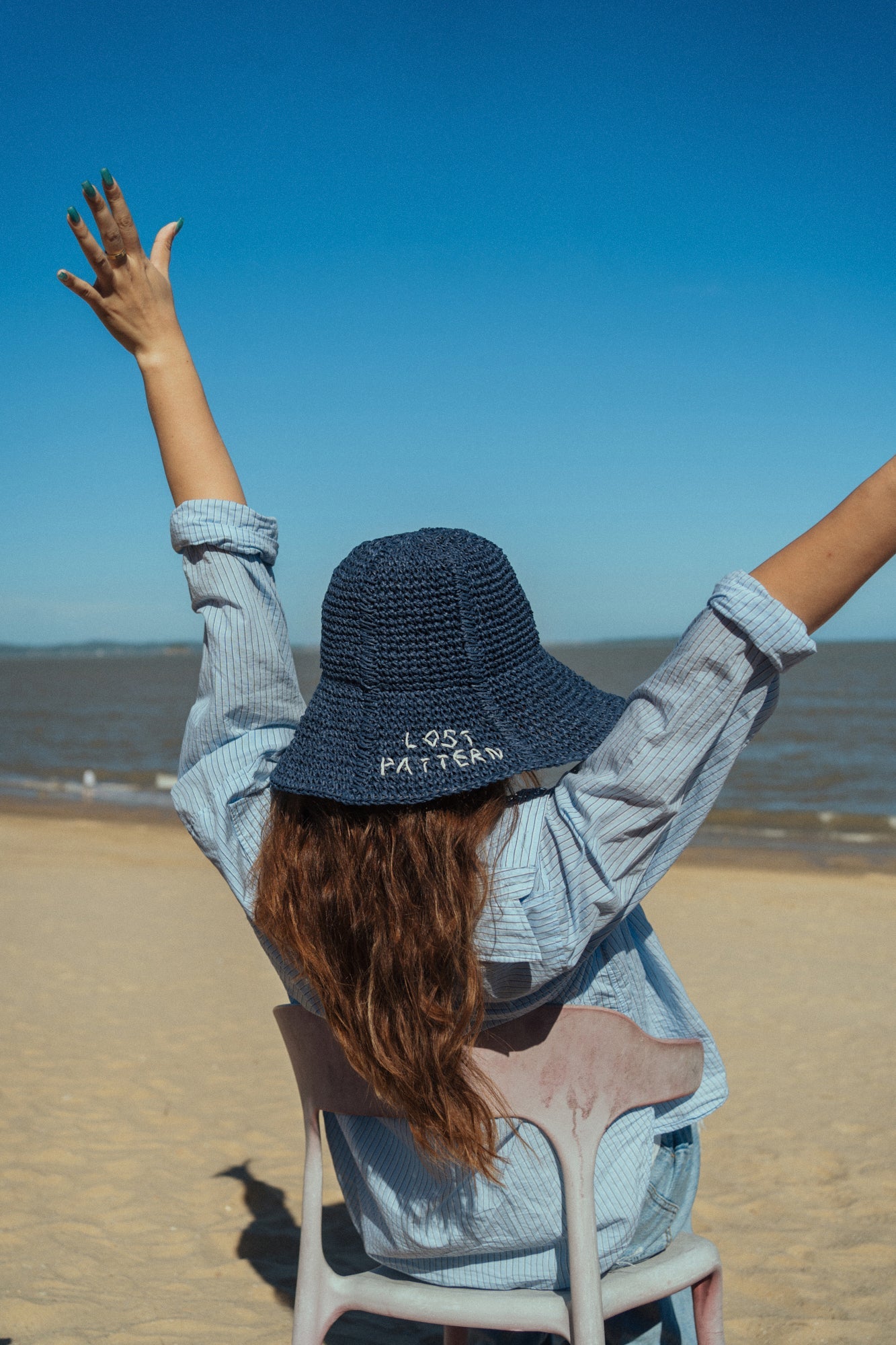 "Wanderlight" Packable Straw Hat - Navy