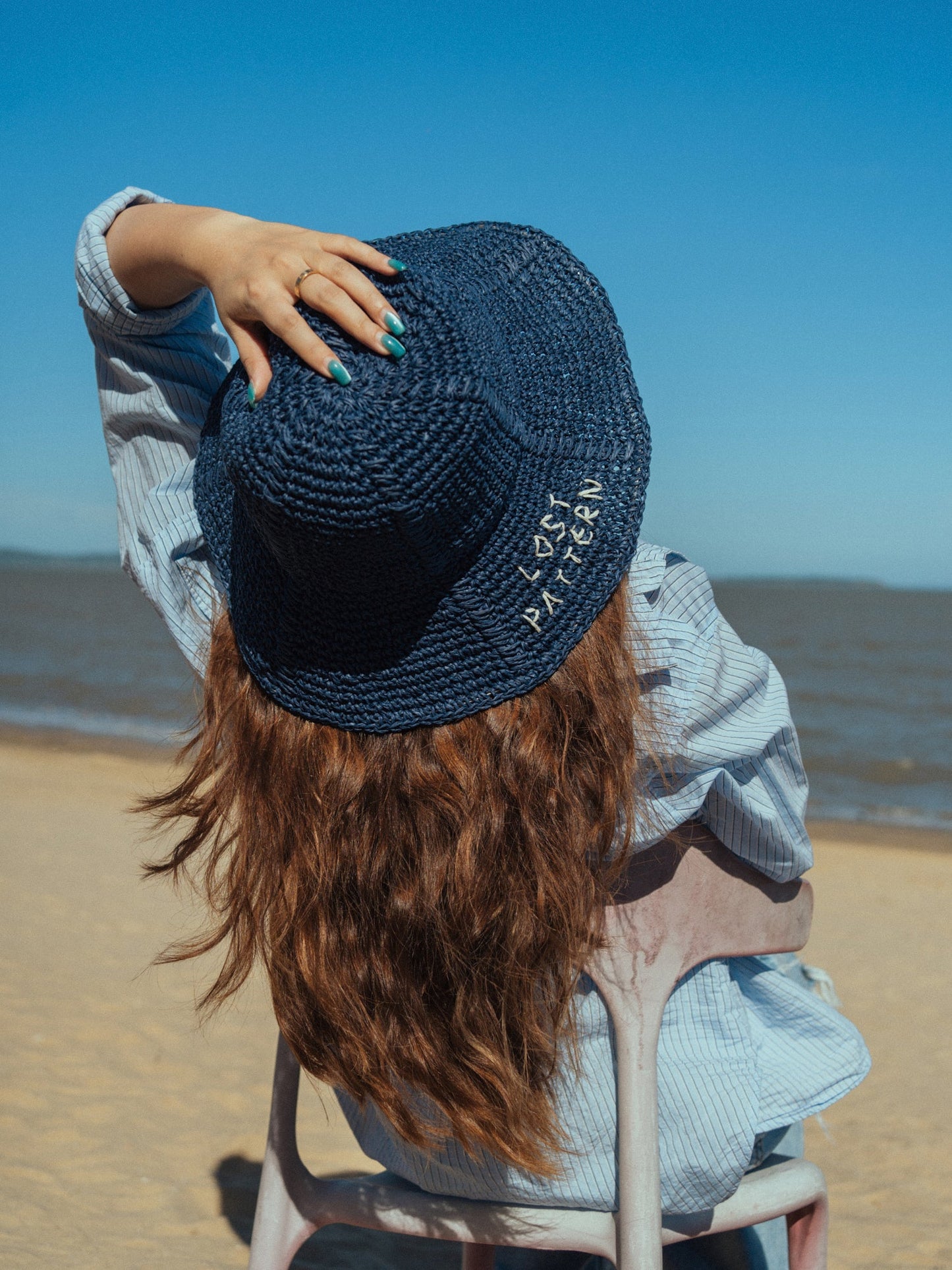 "Wanderlight" Packable Straw Hat - Navy