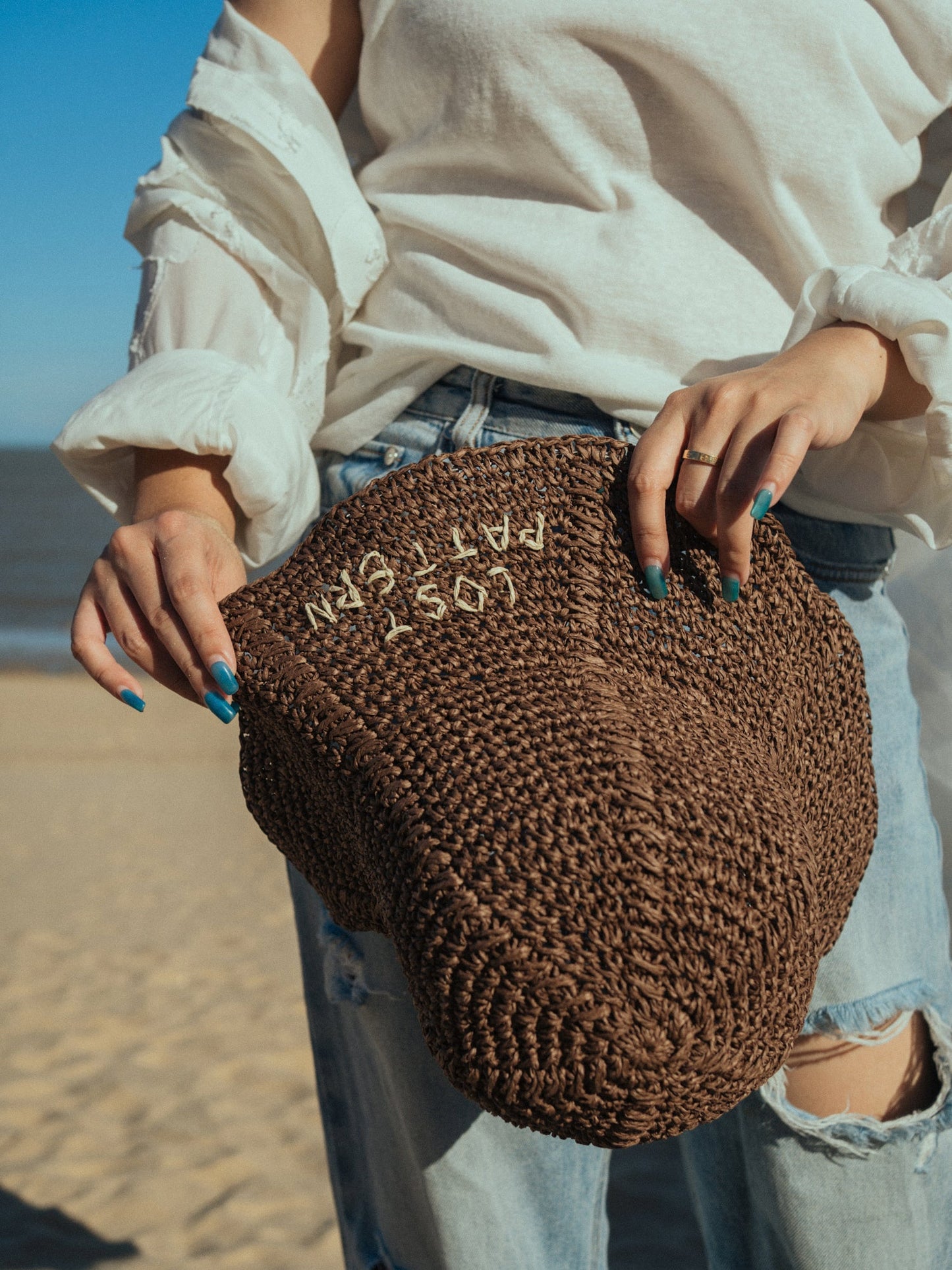 "Wanderlight" Packable Straw Hat - Coffee