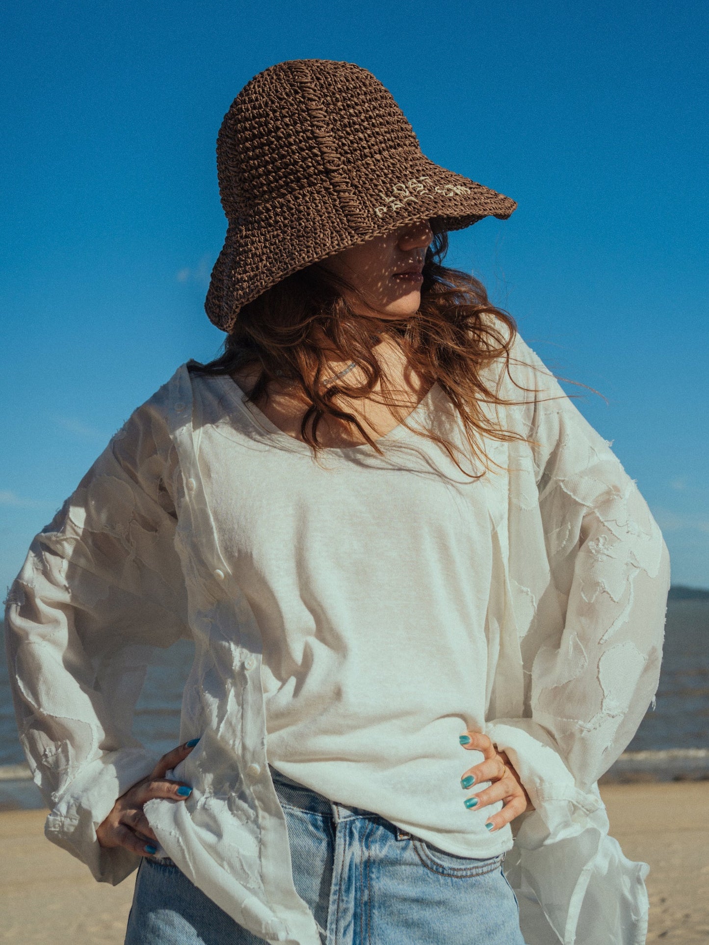"Wanderlight" Packable Straw Hat - Coffee