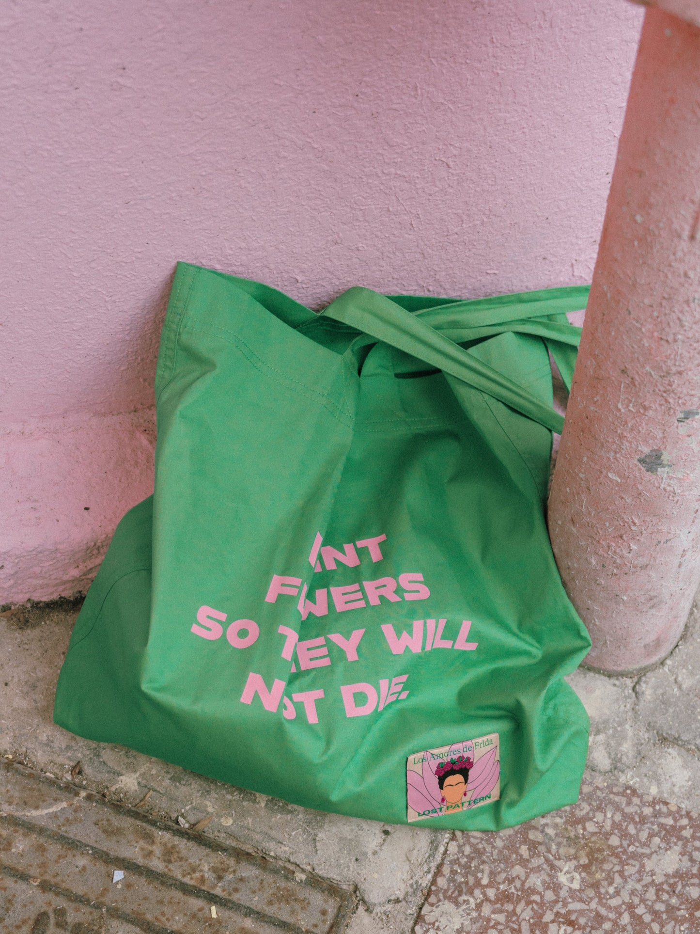 "The Voice of Frida" Cotton Tote Bag - Cactus Green