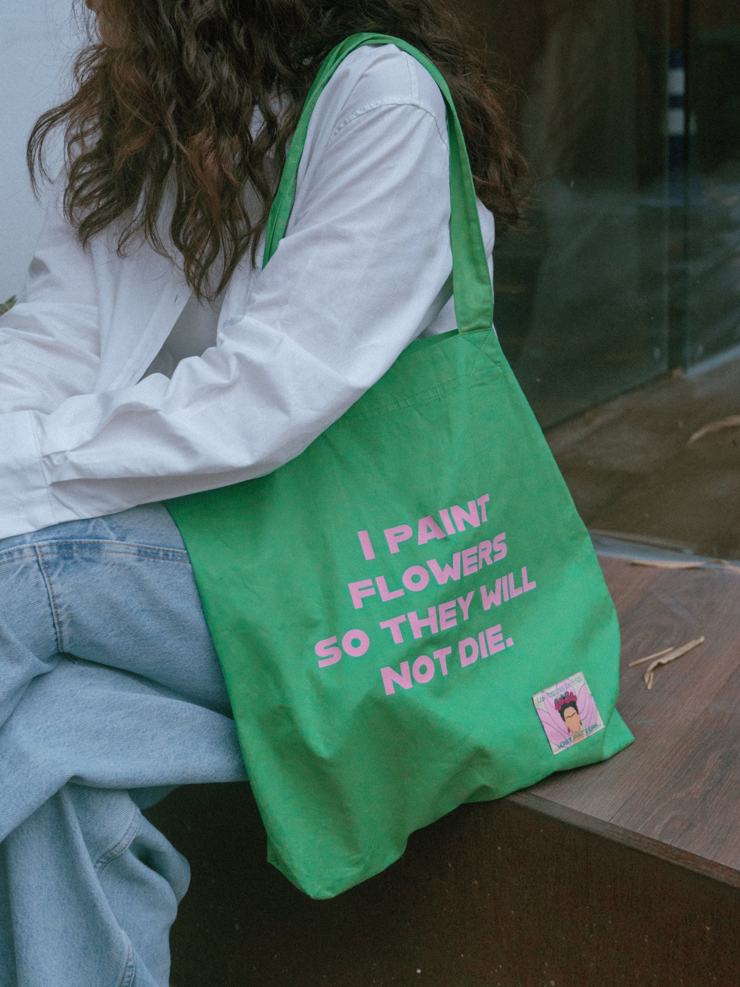 "The Voice of Frida" Cotton Tote Bag - Cactus Green