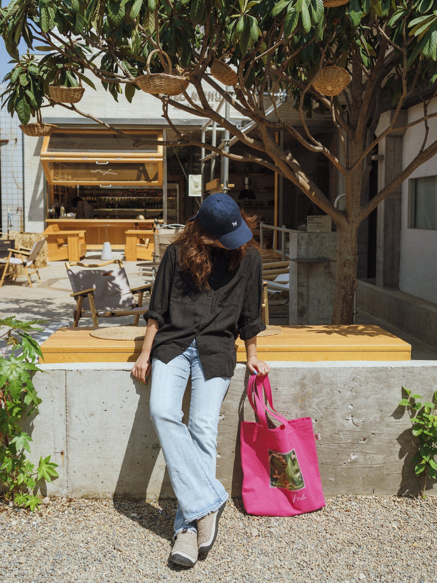 "I Am My Own Muse by Frida" Cotton Tote Bag - Viva Magenta