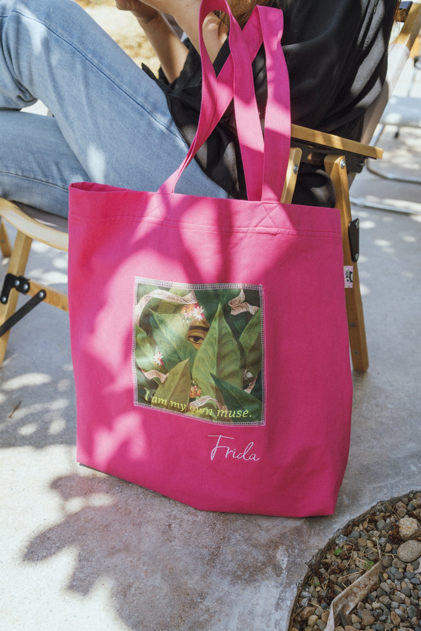 "I Am My Own Muse by Frida" Cotton Tote Bag - Viva Magenta