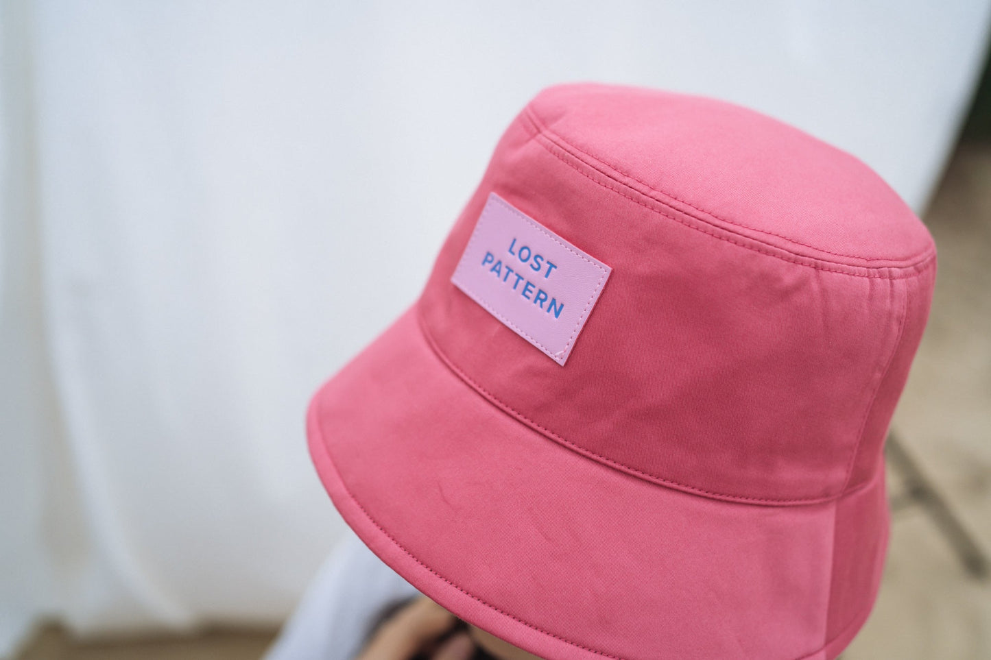 "Forest" Cotton Reversible Bucket Hat - Rose Red