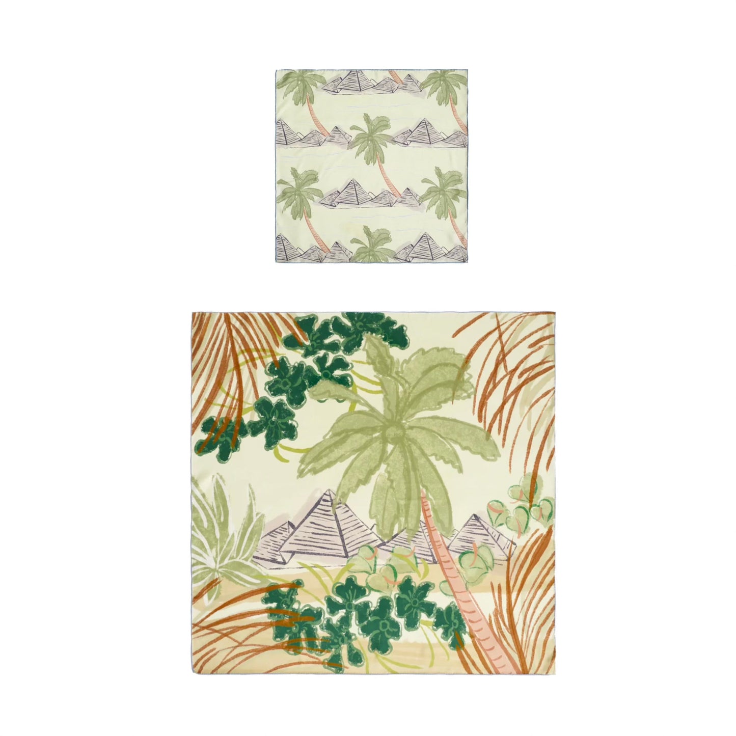 "Little Dix Bay" Silk Pocket Square & Large Silk Scarf Set