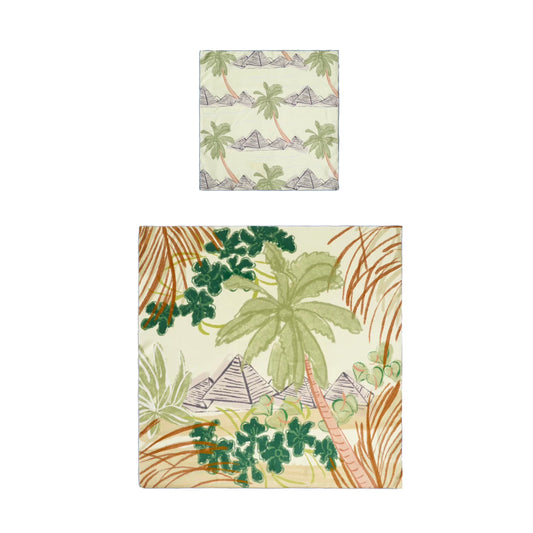 "Little Dix Bay" Silk Pocket Square & Large Silk Scarf Set