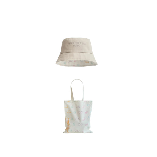 Spring Bundle: "Eggheads" Cotton Tote Bag & Reversible Bucket Hat