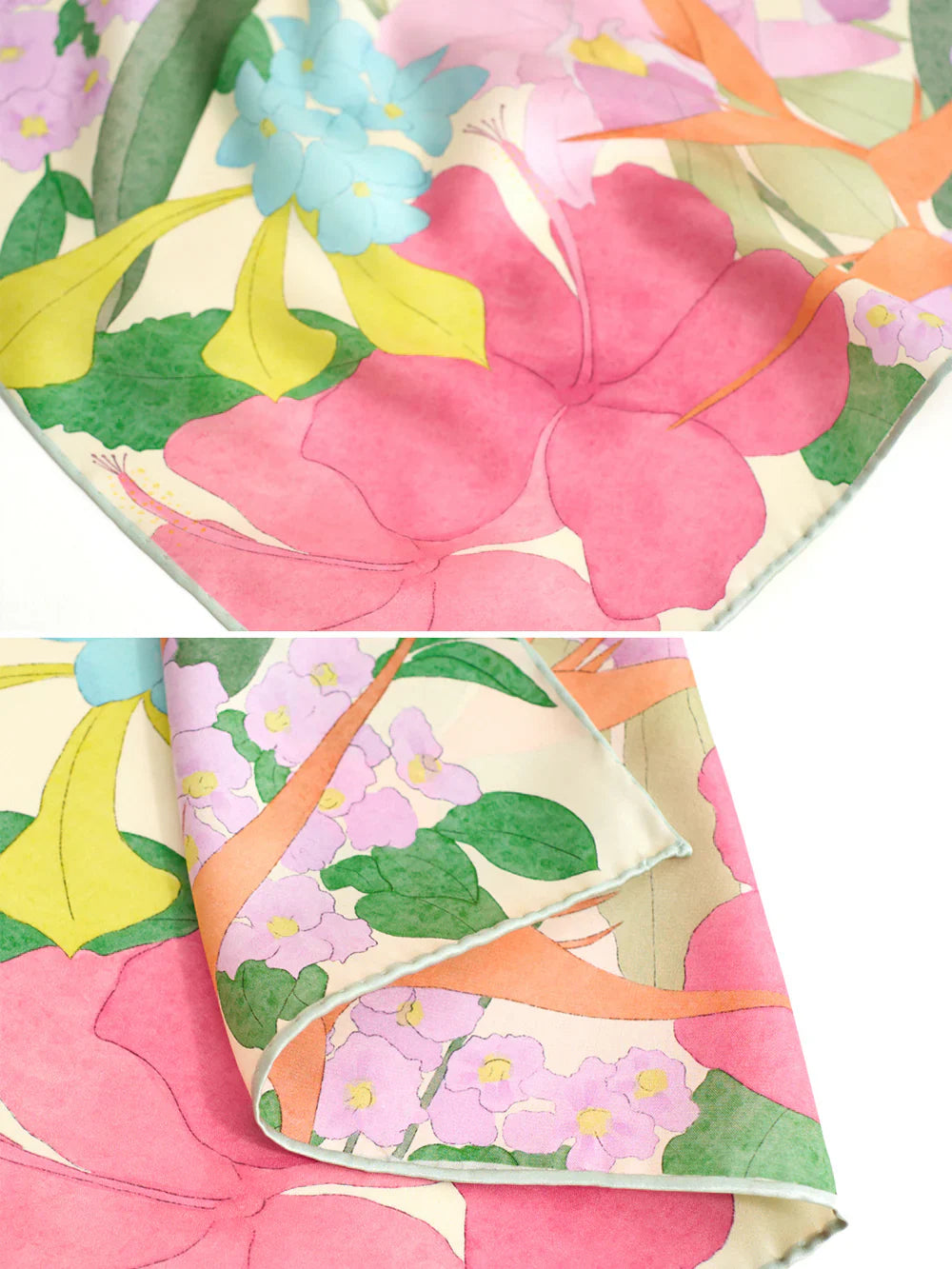 "Cartagena" Silk Pocket Square & Large Silk Scarf Set