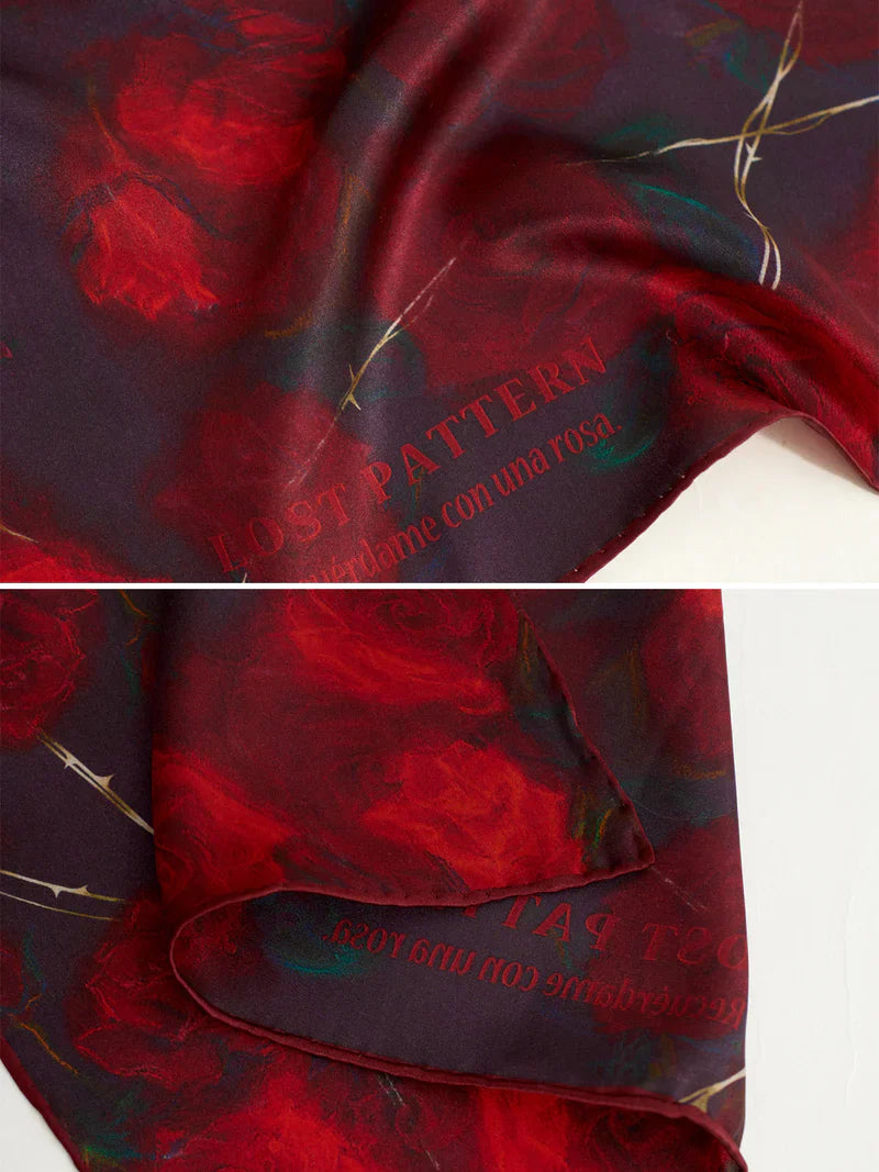 "La Rosa" Silk Pocket Square & Silk Shawl Set