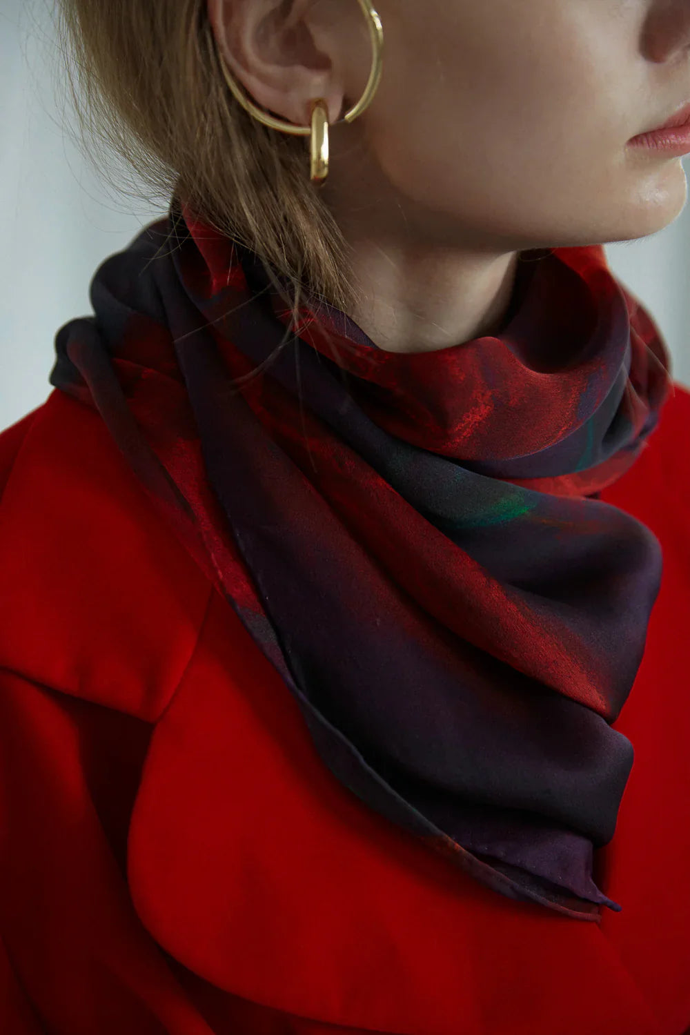 "La Rosa" Silk Pocket Square & Silk Shawl Set