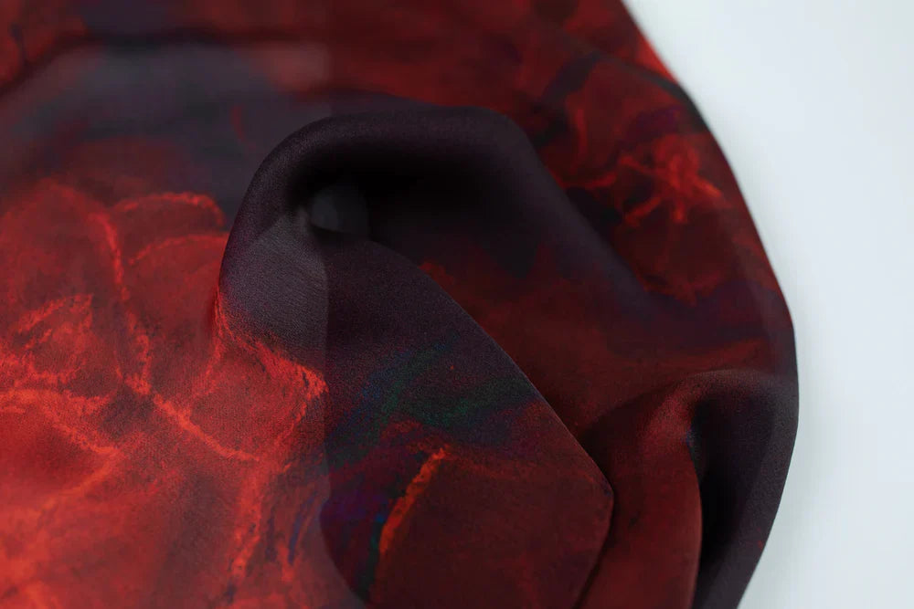 "La Rosa" Silk Pocket Square & Silk Shawl Set