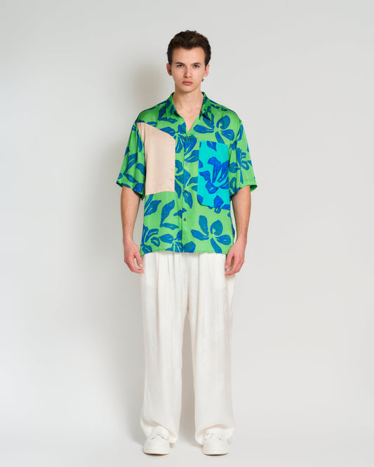 "Beach Blossom" Wide-Leg Pants - White