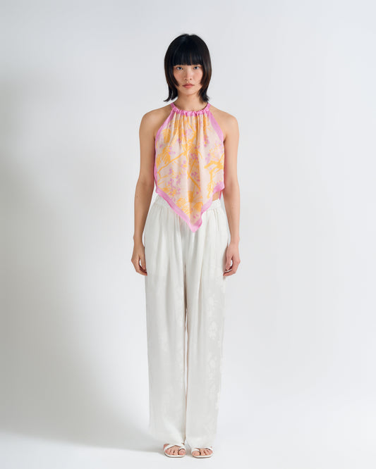 “Coco Dream” Halter Scarf Top - Yellow