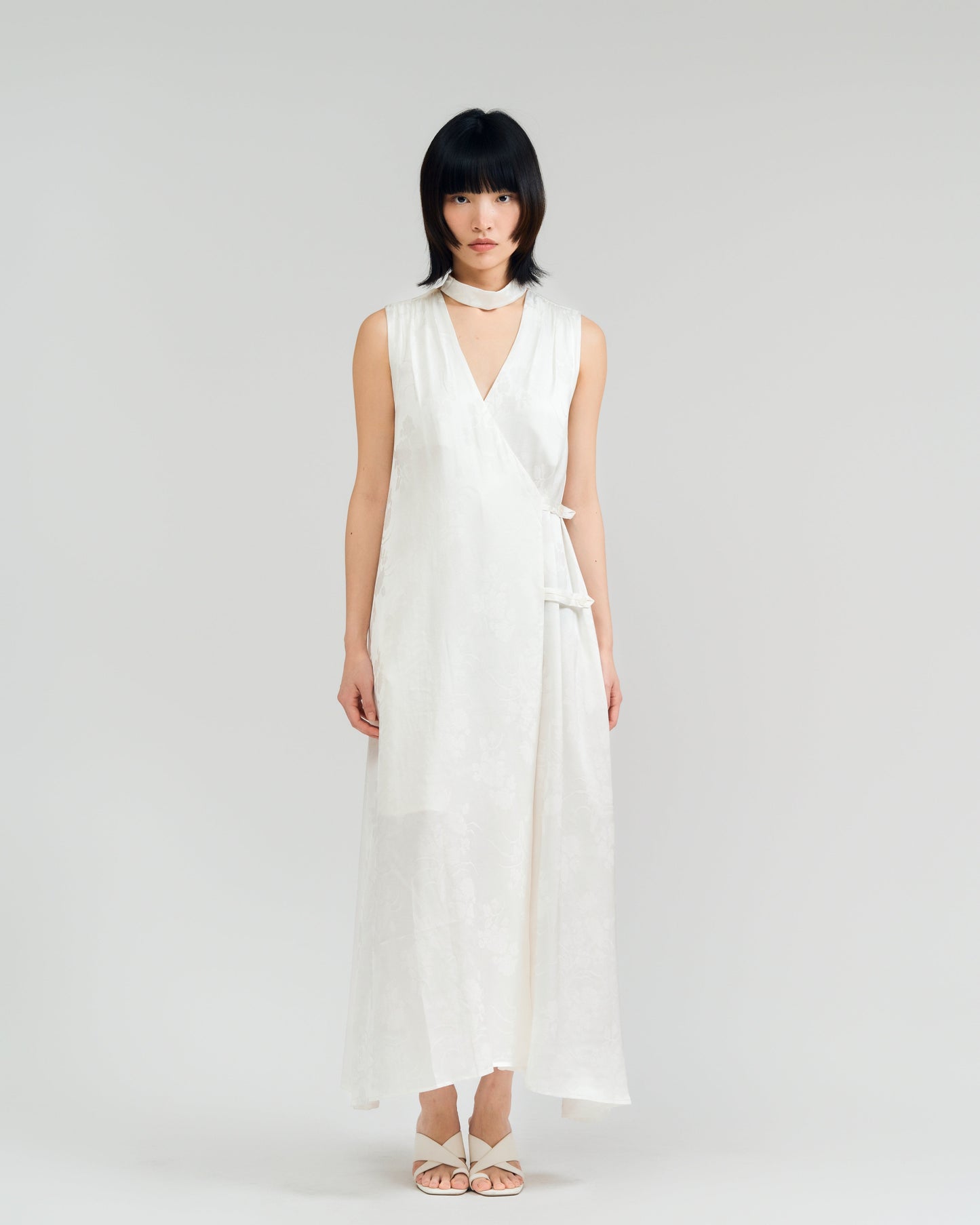 "Beach Blossom" White Maxi Vacation Dress
