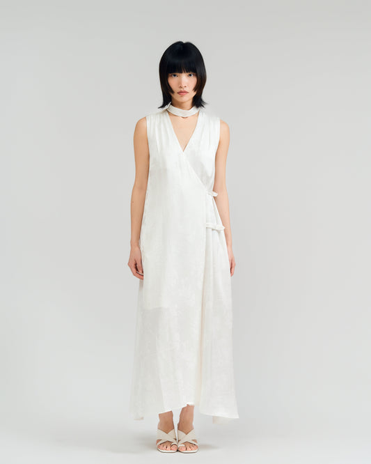 "Beach Blossom" White Maxi Vacation Dress