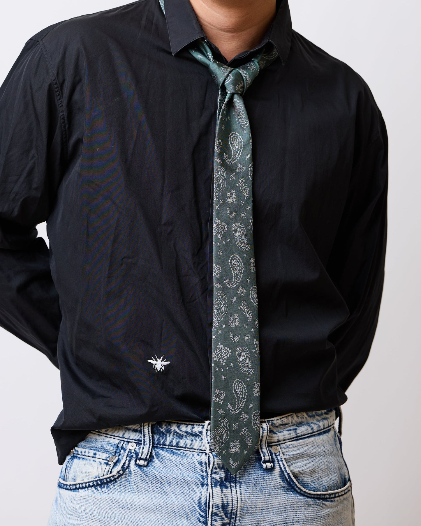 “Paisley" Silk Jacquard Tie - Green