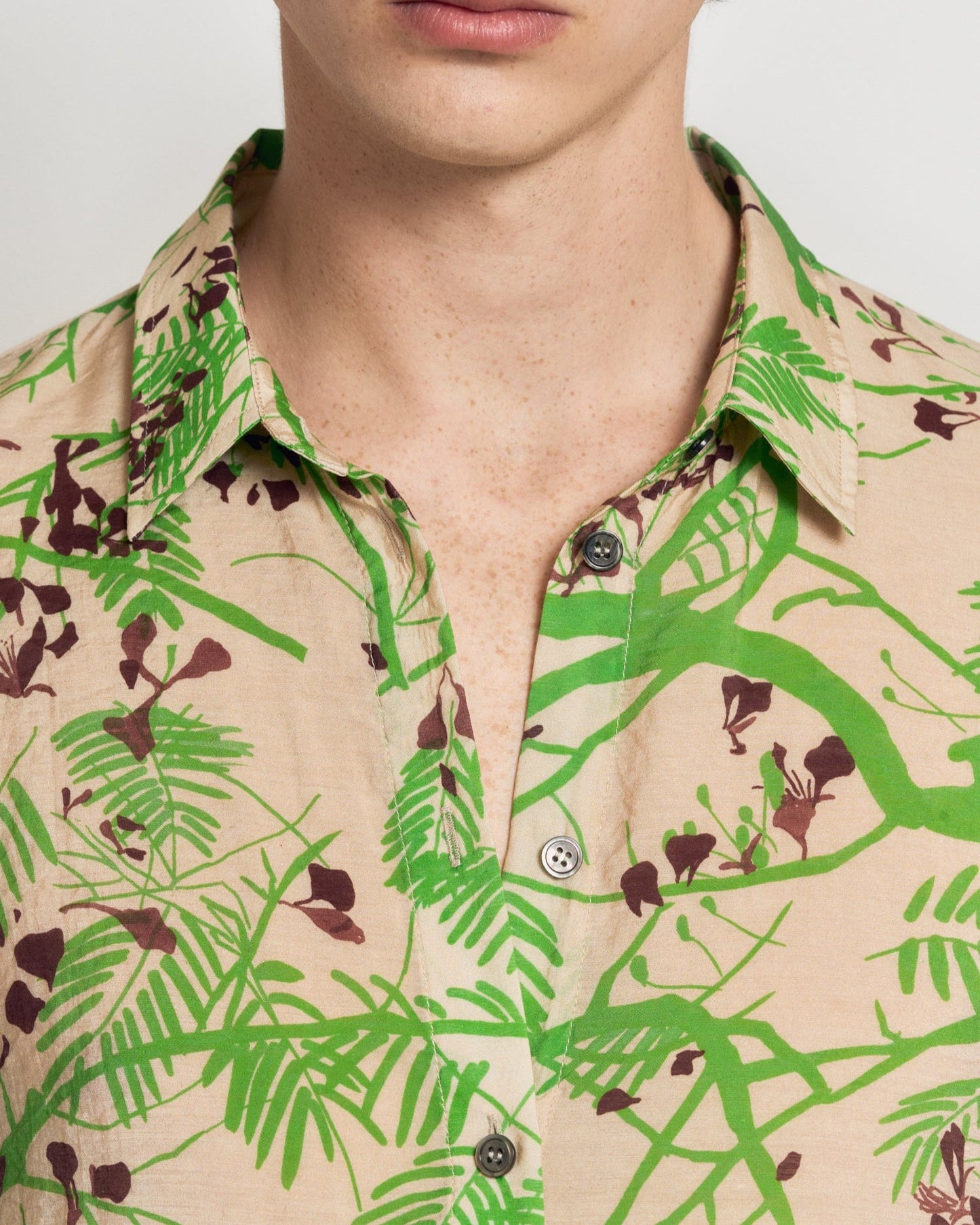 "Coco Dream" Oversized Hawaii Shirt - Khaki & Green