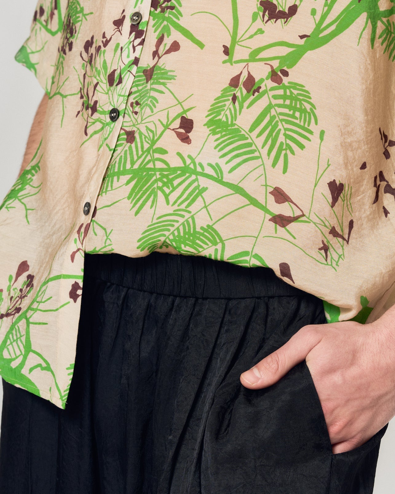 "Coco Dream" Oversized Hawaii Shirt - Khaki & Green
