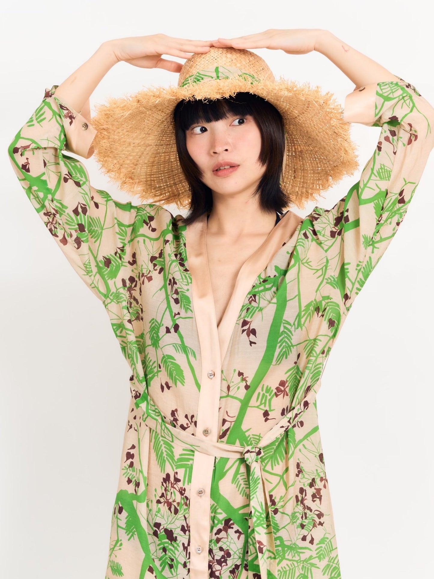 "Coco Dream" Straw Hat with Ribbon Tie